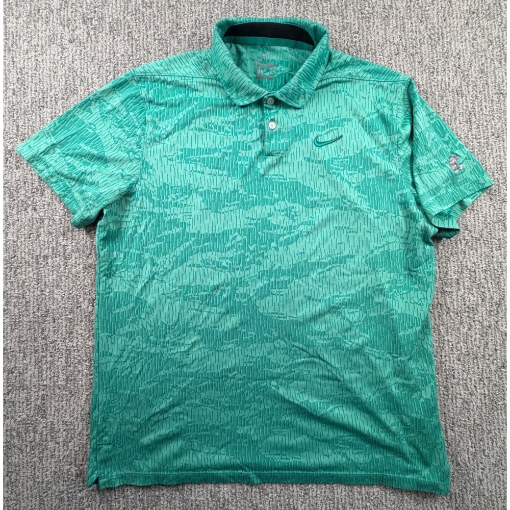 Nike Polo Mens Large Green Disney Parks Mickey Mouse Dri-FIT BV0478-370